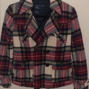 American Eagle Plaid Striped Women’s Peacoat